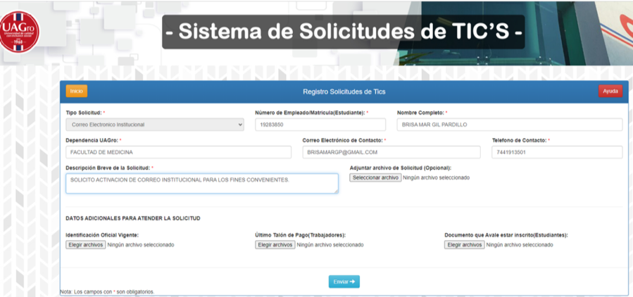 Sistema de Solicitudes TIC - UAGro
